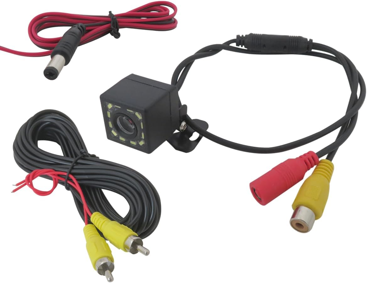 New 170&deg; Reverse Camera Replacement 12 LED Car Waterproof Rear View Parking Camera Night Vision Compatible with Most 12V Vehicles