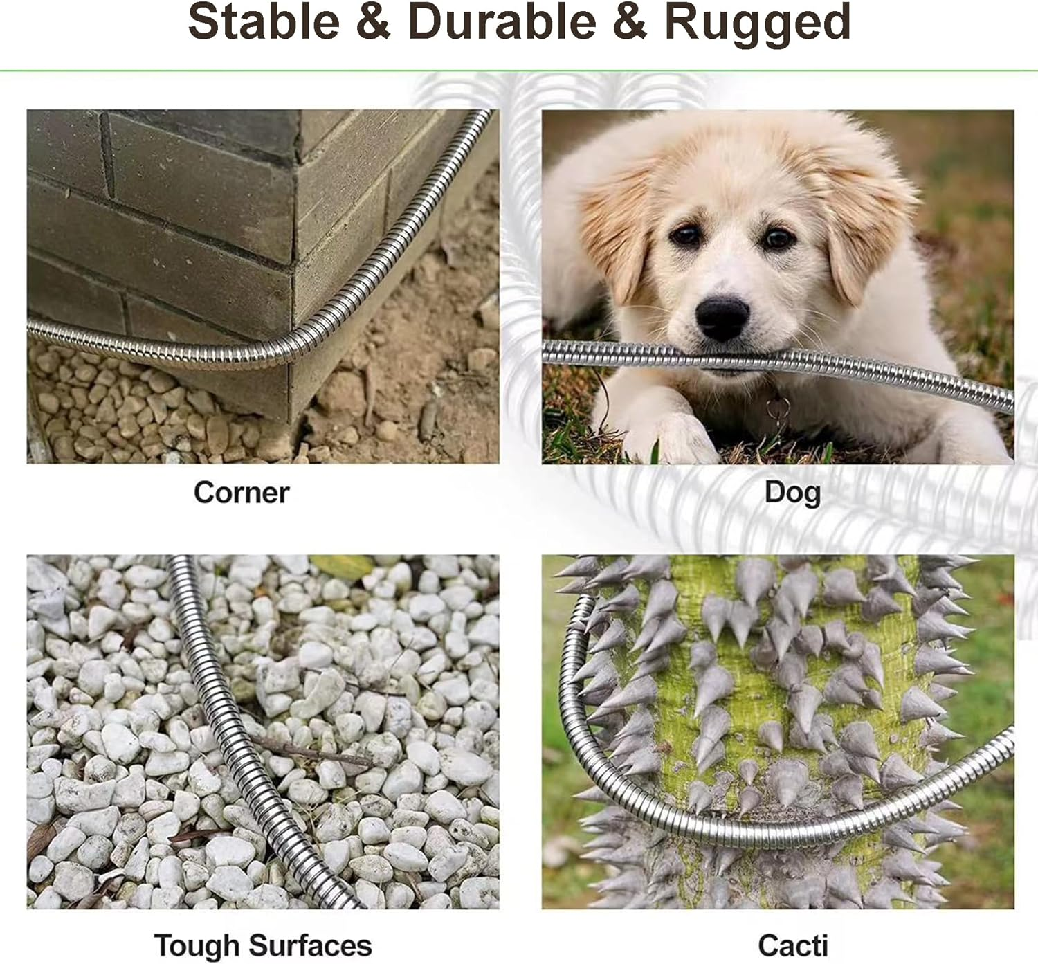 50Ft Flexible Garden Hose - Stainless Steel with Multi-Function Nozzle, Kink Free & Tangle Free, Suitable for Patio, Outdoor, RV Use image number 5