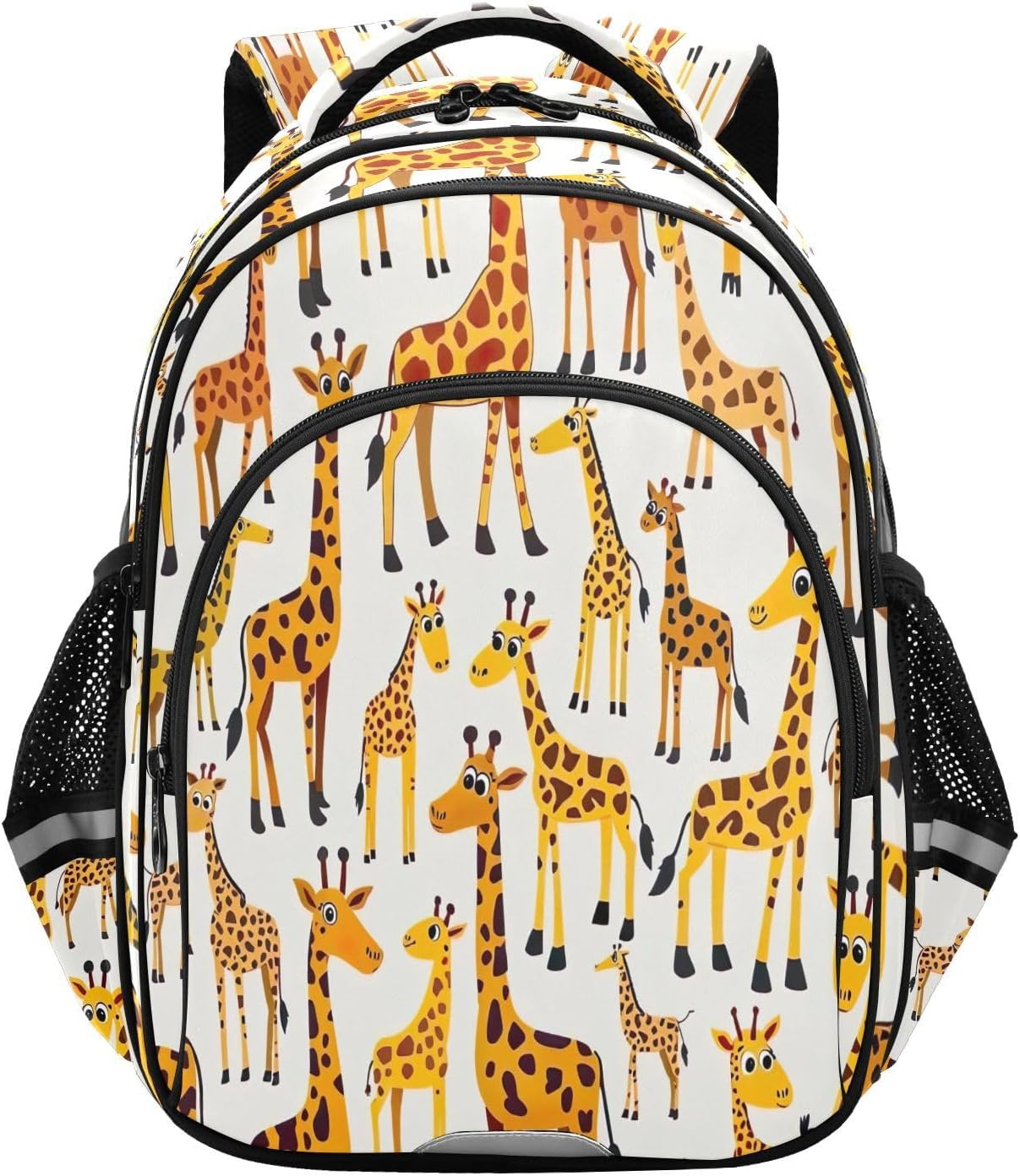 RPLIFE 15 Inch Kids Backpack for School, Playful Giraffes White Lightweight Backpack for Kids image number 3
