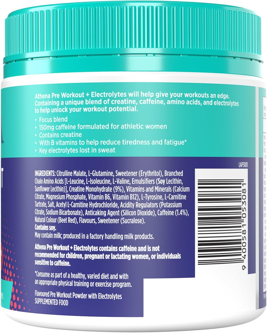 Athena Pre-Workout Watermelon Flavour with Electrolytes 275G &ndash; Designed for Women&rsquo;S Performance Boost image number 5