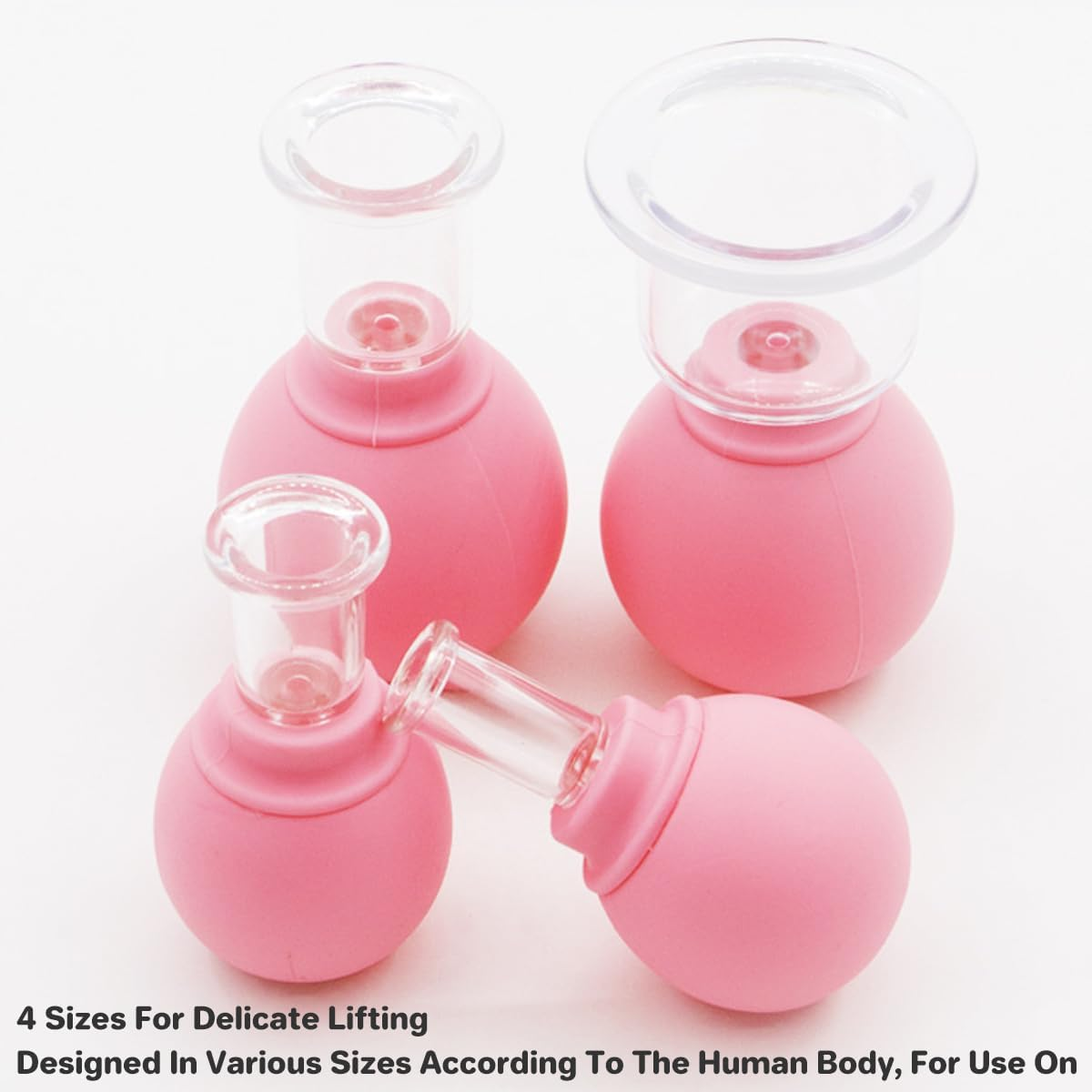 AIMALL Advanced Facial Cupping Set - Silicone & Glass Facial Massage Cups for Lifting, Skin Firming, Meridian Dredging, Wrinkle Reduction - Safe, Durable, and Easy-To-Clean, Includes 4 Sizes image number 4