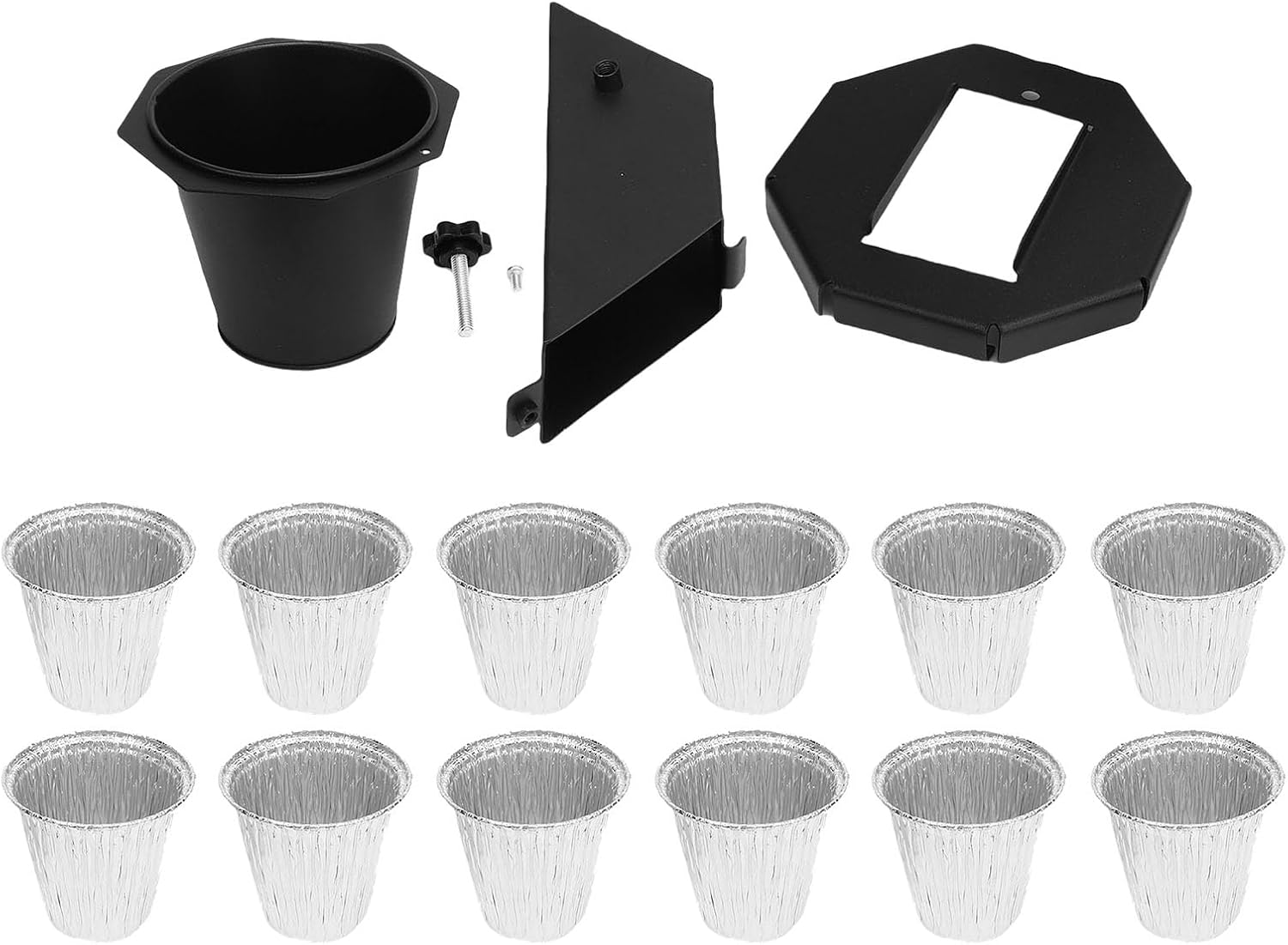 Smoker Grease Catcher, Heavy Duty Steel Heat Resist Drip Bucket, with 12 Pack Foil Liner, for Traeger, Pit, Z Grills, Recteq, for Outdoor Grills image number 1