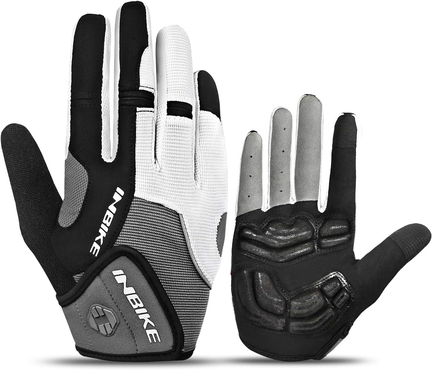 INBIKE Men'S Cycling Gloves, Full Finger Gel Padded Mountain Bike