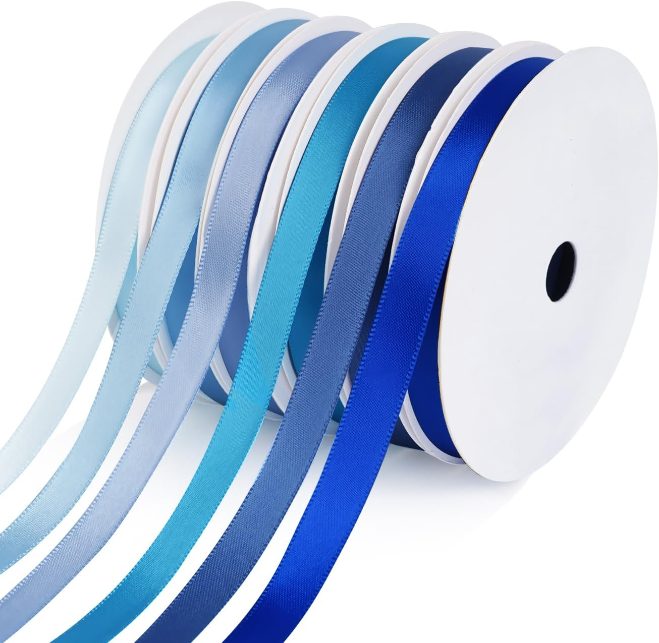 Satin Ribbon 1 Inch Fabric Ribbon, Yellow Ribbon Assortment Double Faced Ribbon for Gift Wrapping Flower Bouquet Wedding Party Decoration Hair Bows DIY Crafts- 10 Yards/Roll, Total 60Yds