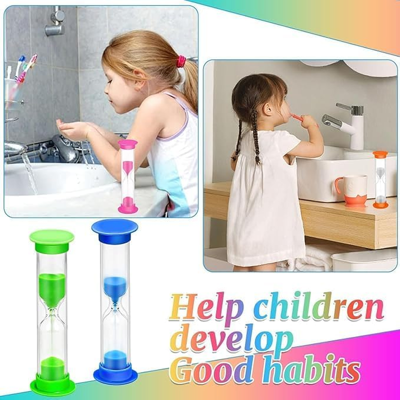 4 Colors 2 Minute Sandglass Timer, Plastic Hourglass Timer, Mini Sand Clock Timer, Time Management Game, Countdown Toy, Blue, Pink,Orange, Green image number 3