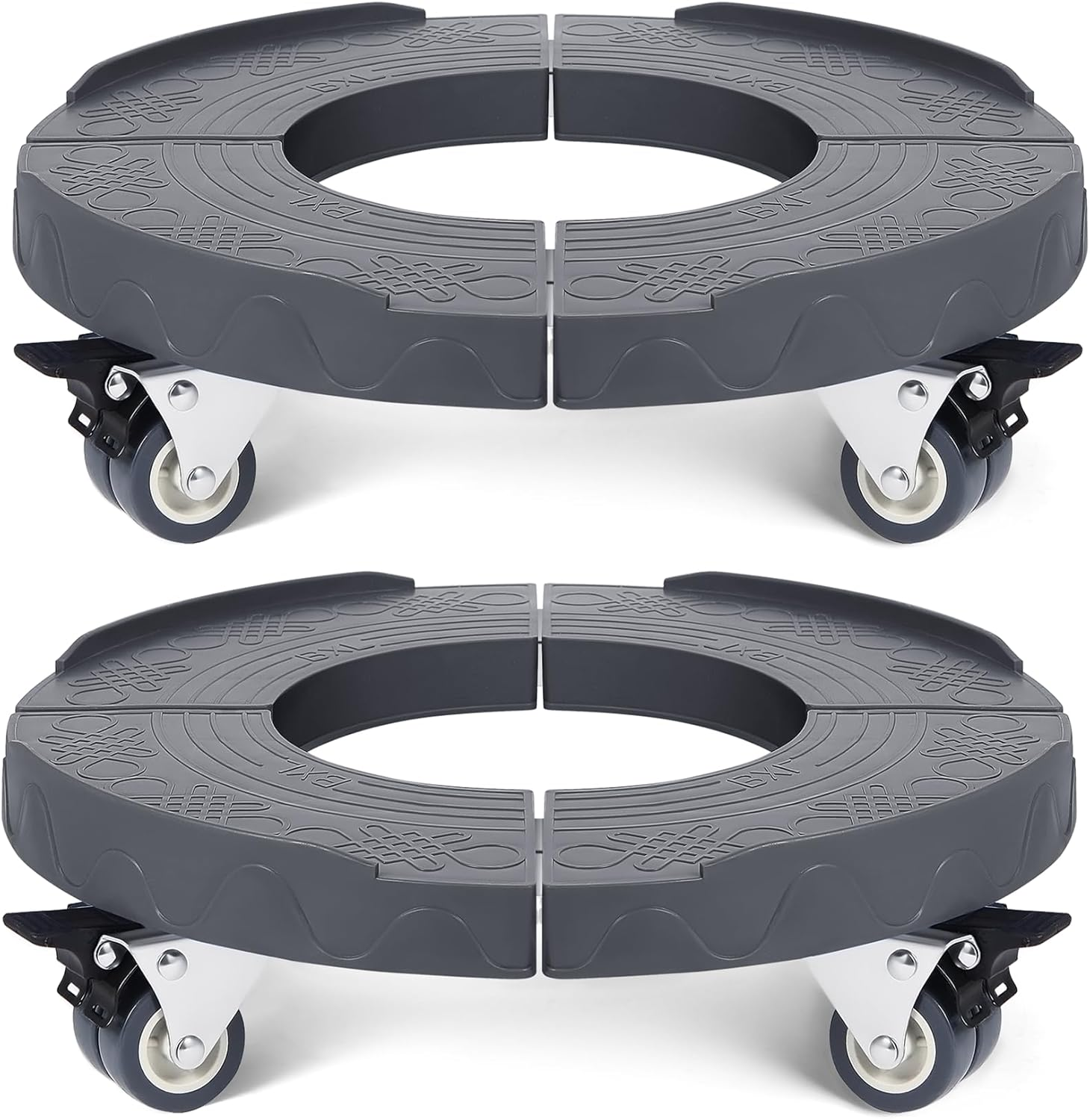 W B D WEIBIDA Trash Can Dolly Adjustable 15-19 Inch round Dolly with Wheels Heavy Duty Trash Can Roller Base Large Bucket Dolly Multi Functional Drum Dolly Rolling Keg Dolly Cart, Gray