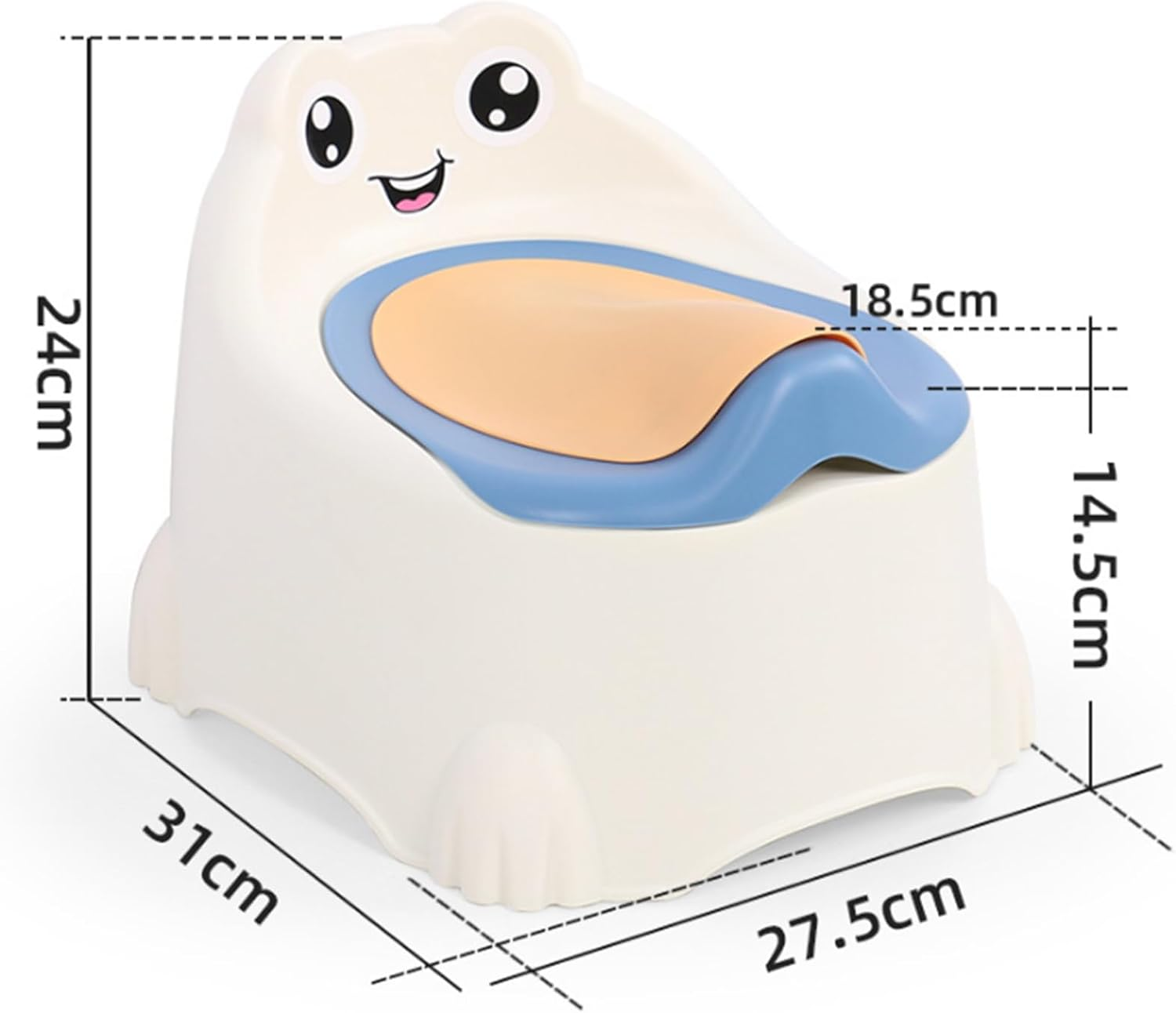 AKAMITAYI Toddler Toilet Training Potty,Baby Potty Chair Urinal Travel Easy to Clean Portable Adorable for 1-6 Years Old with Lid Potty Seat Animal Potty (Blue)