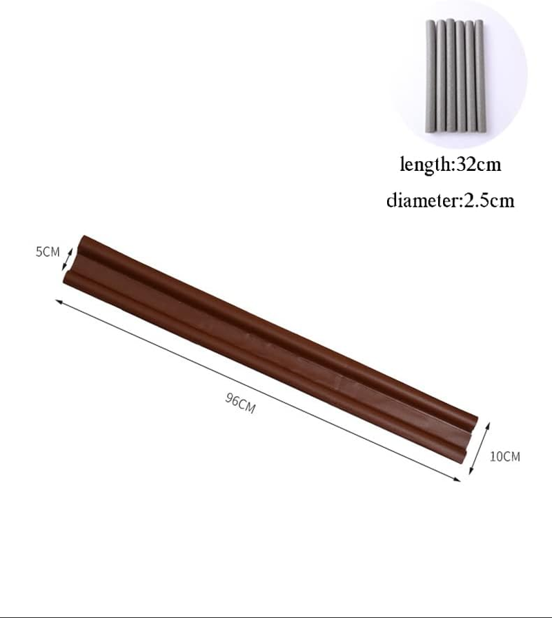 1 Pack under Door Draft Stopper, Washable Removable Double Side Weather Stripping Window Breeze Blocker Adjustable Sweeps （96CM） (Grey) - Grey image number 4
