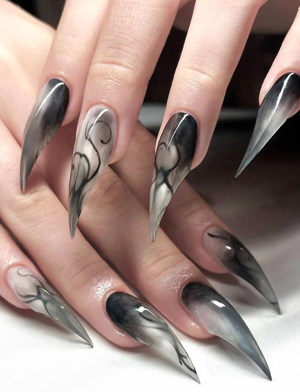 EBANKU 150PCS Poly Gel Nail Forms, Reusable Dual Forms for Polygel Long Mold Acrylic Nail Extension Tool for Home Salon Manicure, 15 Sizes(Eagle Claw) - Stiletto image number 7