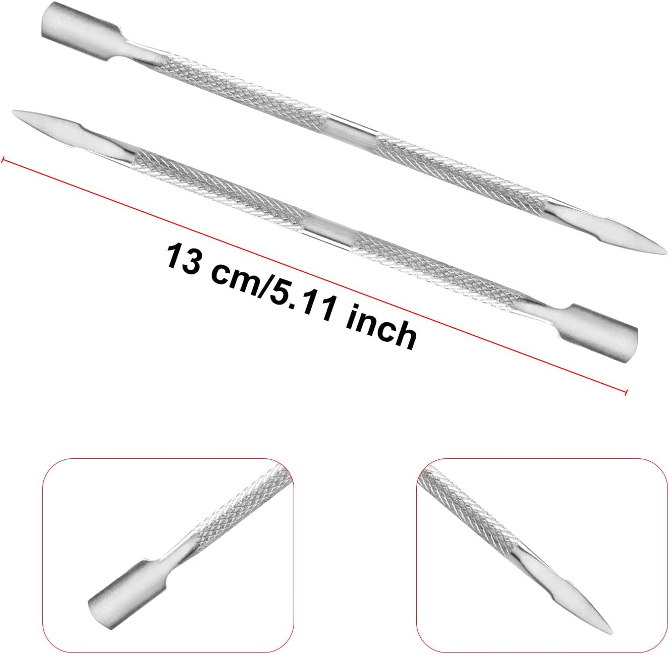4PCS Cuticle Pusher and Cuticle Trimmer Stainless Steel Cuticle Remover Tool for Nail Exfoliation,Gel Nail Removal Cuticle Pusher Set,Cuticle Cutter for Fingernail and Toenails image number 5
