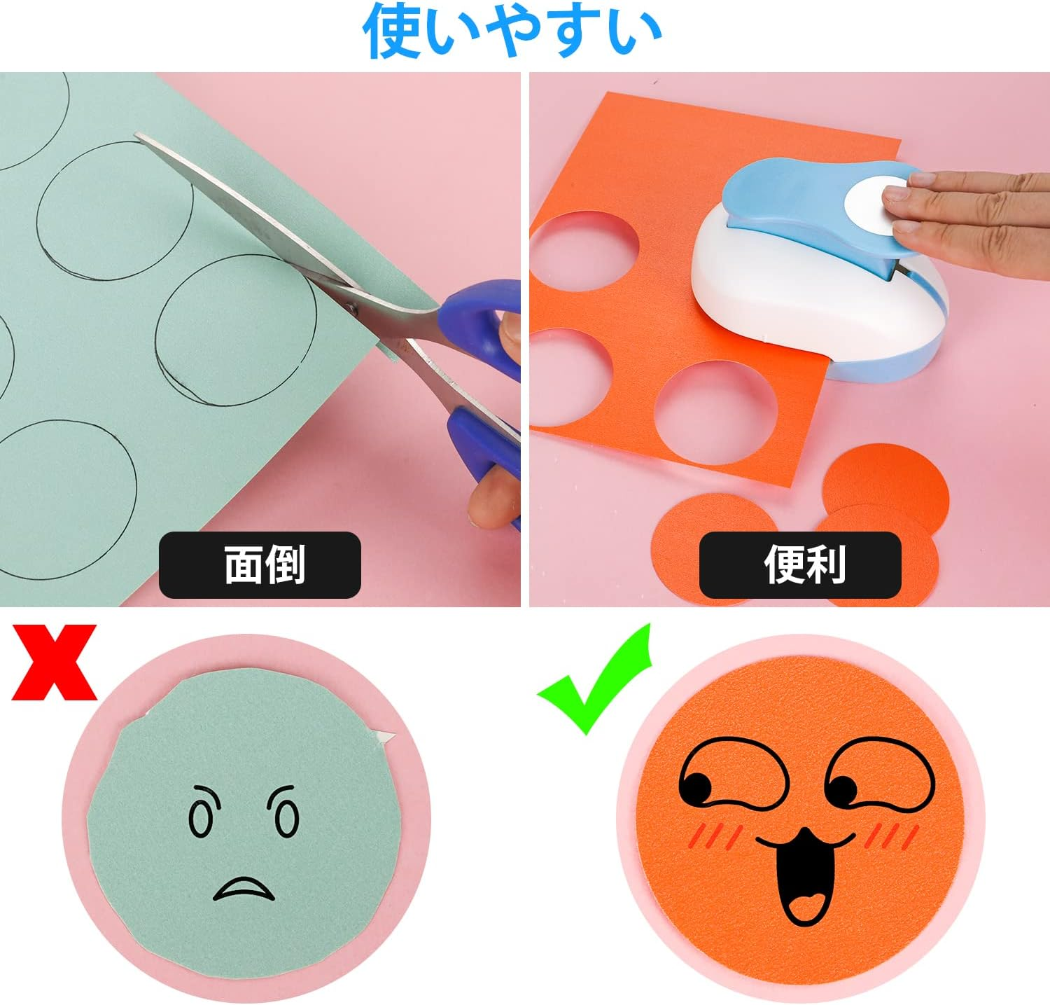 Circle Paper Punch, 2" Large round Shape Craft Puncher - Scrapbooking Punches, DIY for Art Projects (Circle) image number 2