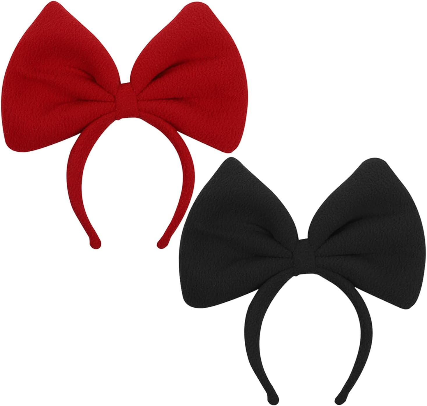 Pack of 2 Bugstadbands, Velvet Headbands, Party Clothing Accessories, Stylish Personalised Hair Accessories, Cute Headbands (Black, Red) image number 2