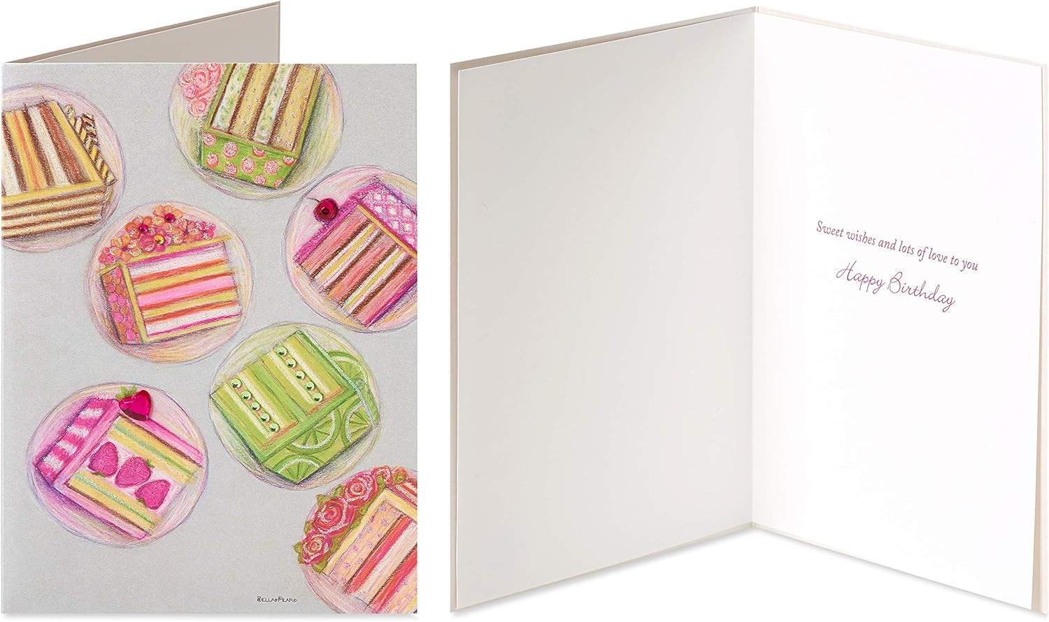 Papyrus Birthday Cards - Designed by Bella Pilar, Cake and Candles (2-Count)