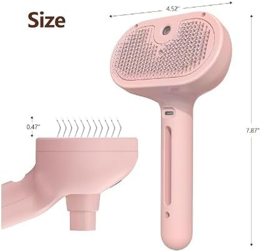 Pet Steam Brush and Nail Clippers for Dog & Cat - 3-In-1 Spray Comb with Waterless Shampoo - Sleek Ez Scissors for Shedding - Defur Brush for Long & Short Hair - Dog & Cat Nail Clippers with 2Mm & 4Mm Cutting Holes image number 3