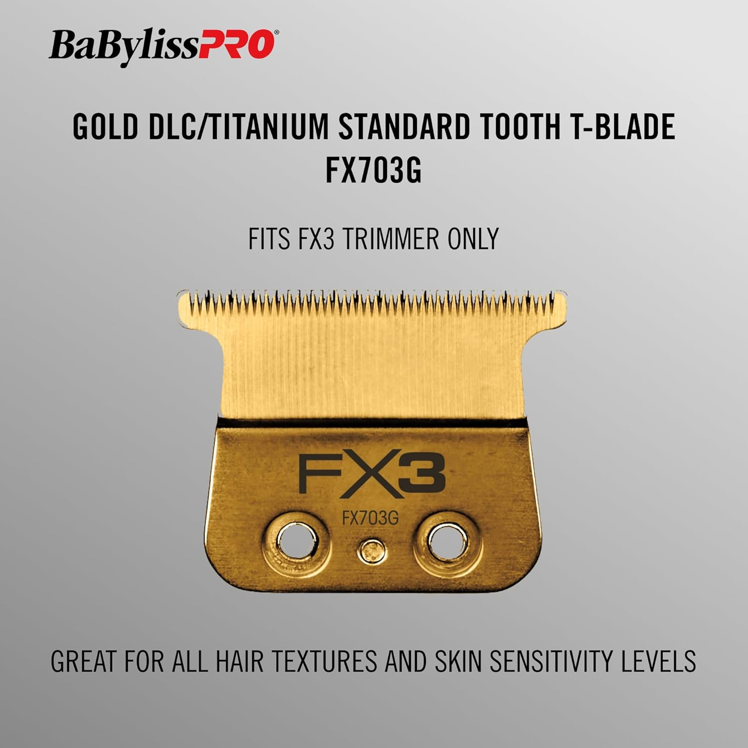 Babylisspro FX703G FX3 Dlc/Titanium Ultra-Thin Zero Gap Thin Tooth Replacement Trimmer Blade image number 5