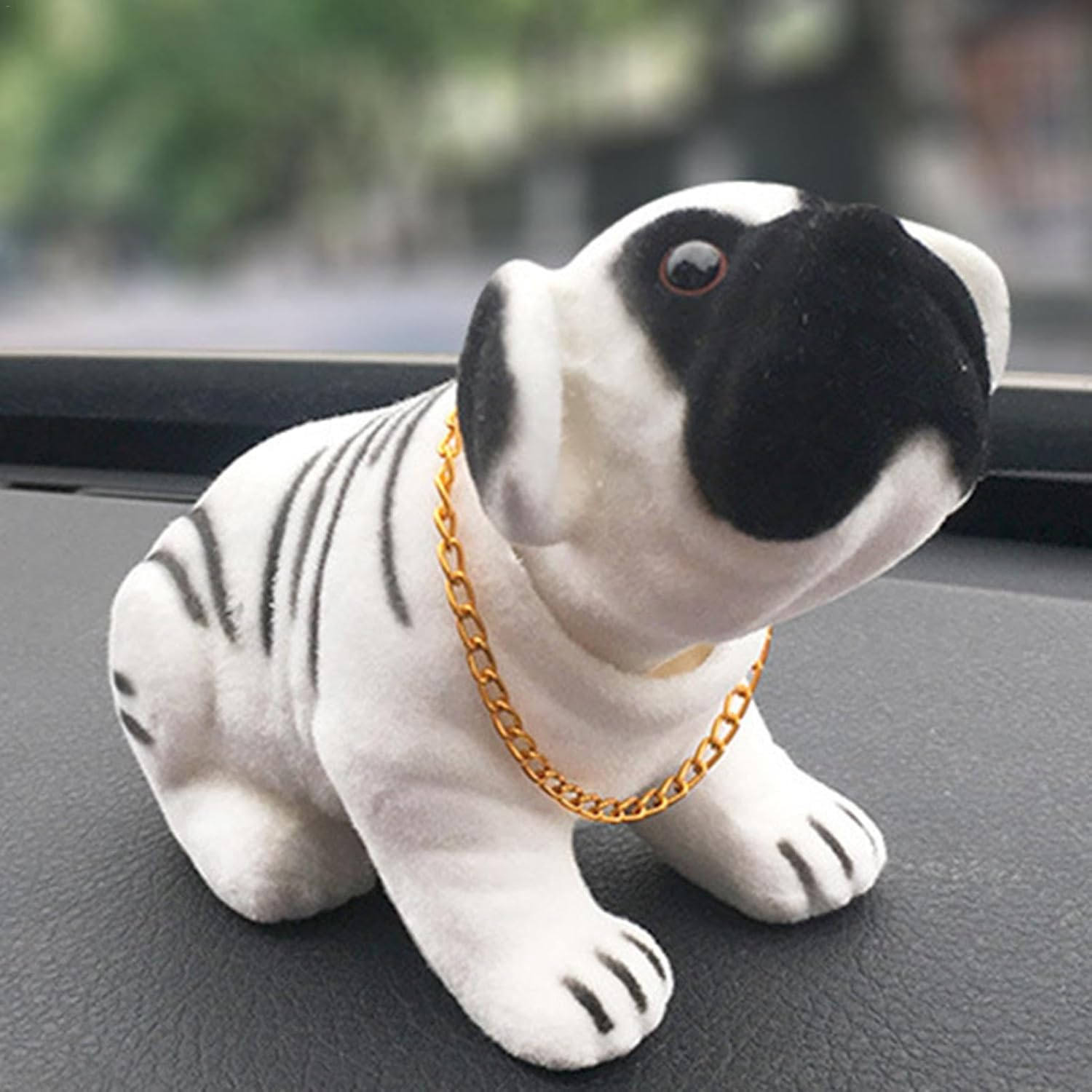 Car Nodding Dog- Nodding Dog for Car Dashboard | Resin Dog Dashboard Crafts, Bobblehead Nodding Dog, Resin Miniature Dog Ornament, Simulated Shaking Puppy Statues Flocking for Car Dashboard Household - White image number 4