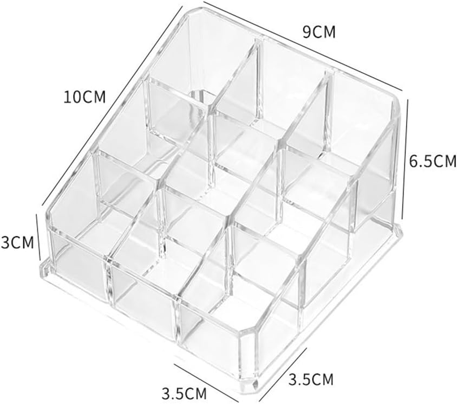Clear Acrylic Lipstick Organizer, 9 Slots, Storage Display Case for Lip Gloss, Essential Oil, Perfume image number 2