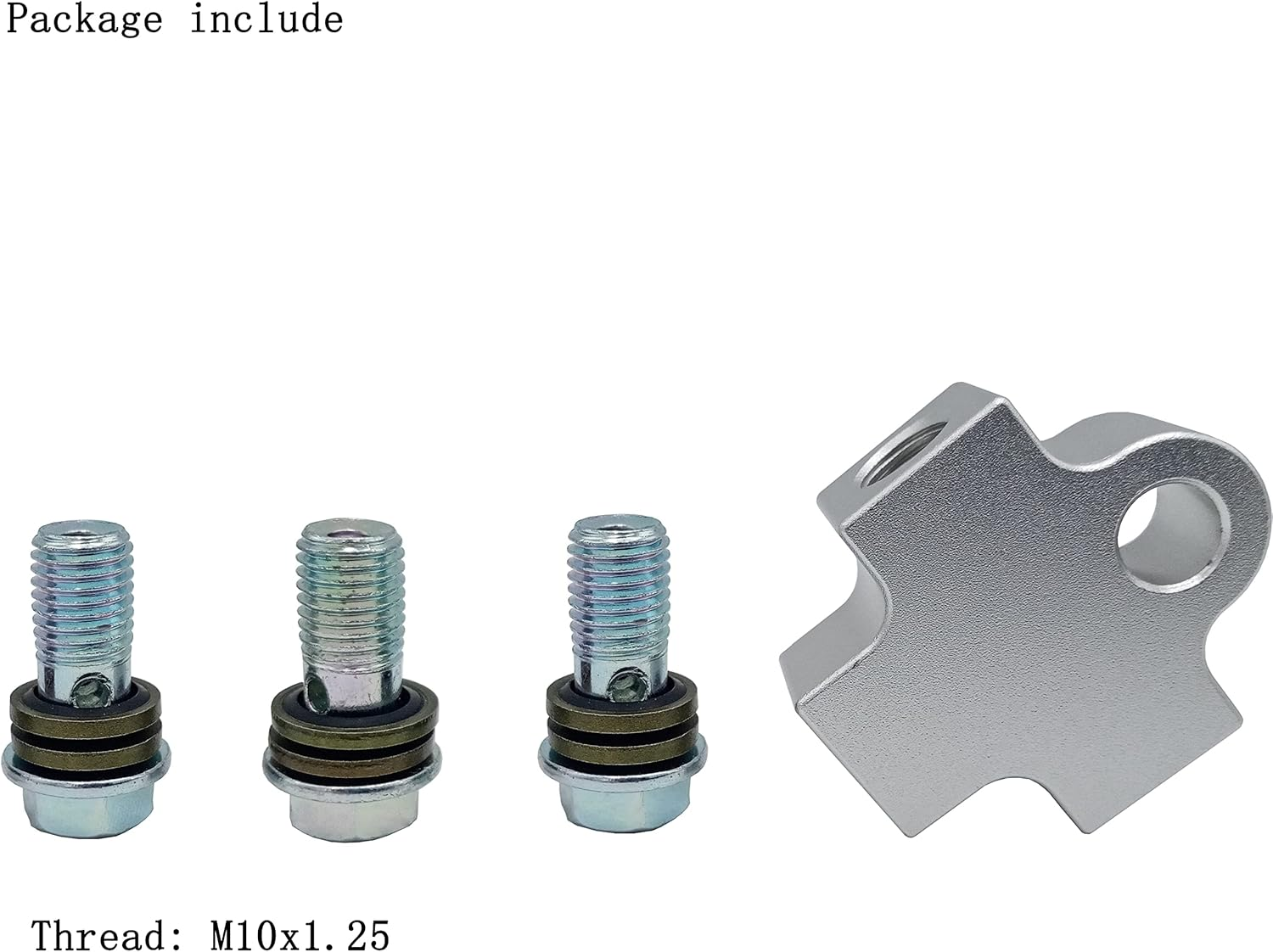 Motorcycle Brake Line Tee Hydraulic Hose Connector 3 Way Adapter Modification into Double Disc Brakes (Square Shape) image number 2