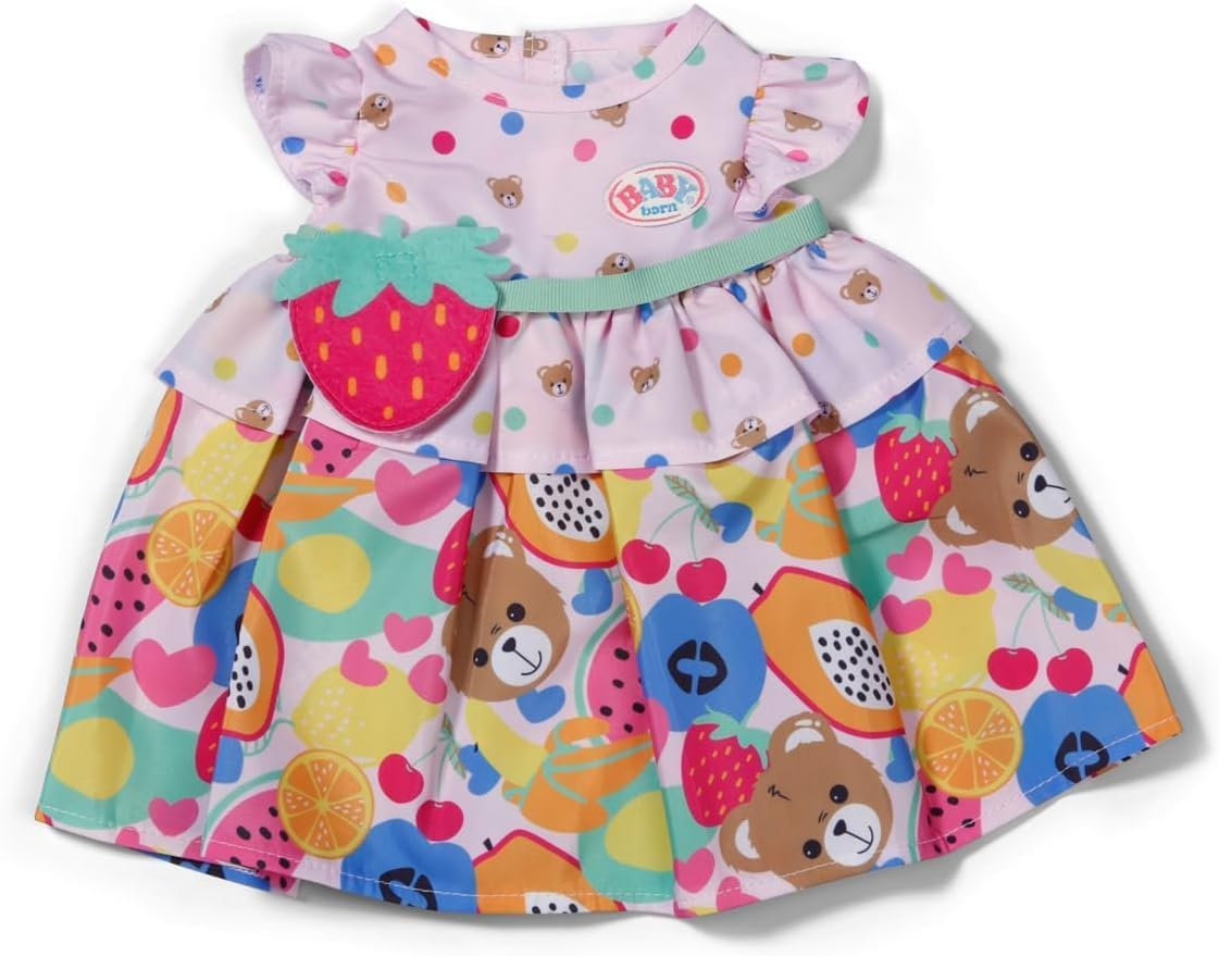 BABY Born Fruit Dress, Cute Outfit with Strawberry Buckle Belt for 43Cm Dolls, 838303 Zapf Creation image number 4