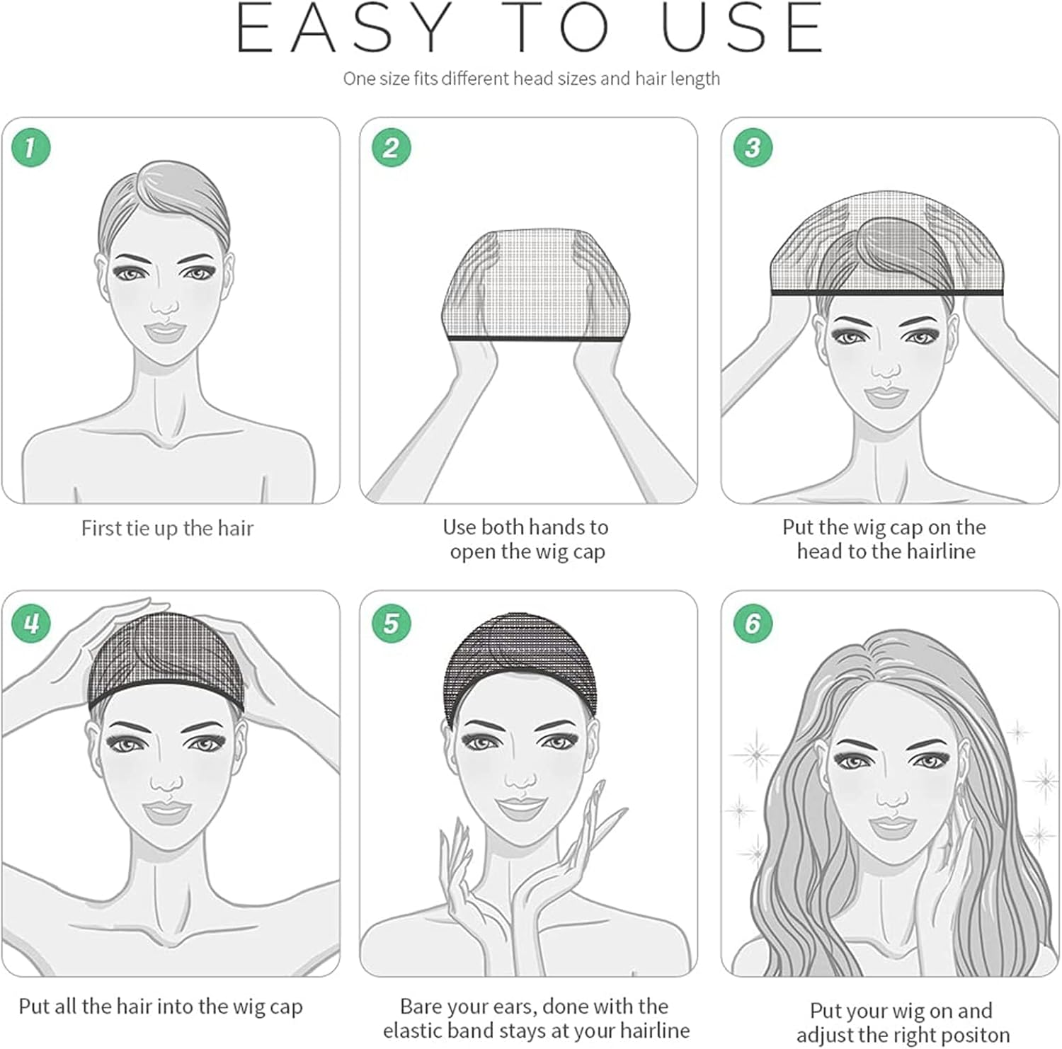 20Pack Wig Cap, Nylon Elastic Bald Cap,Wig Caps, Suitable for Daily Life and Makeup Parties image number 5