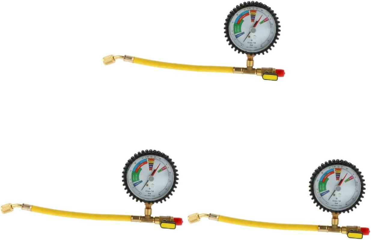PLAFOPE 3Pcs Refrigeration Equipment Pressure Gauge Nitrogen Pressure Tester Automotive Central Air
