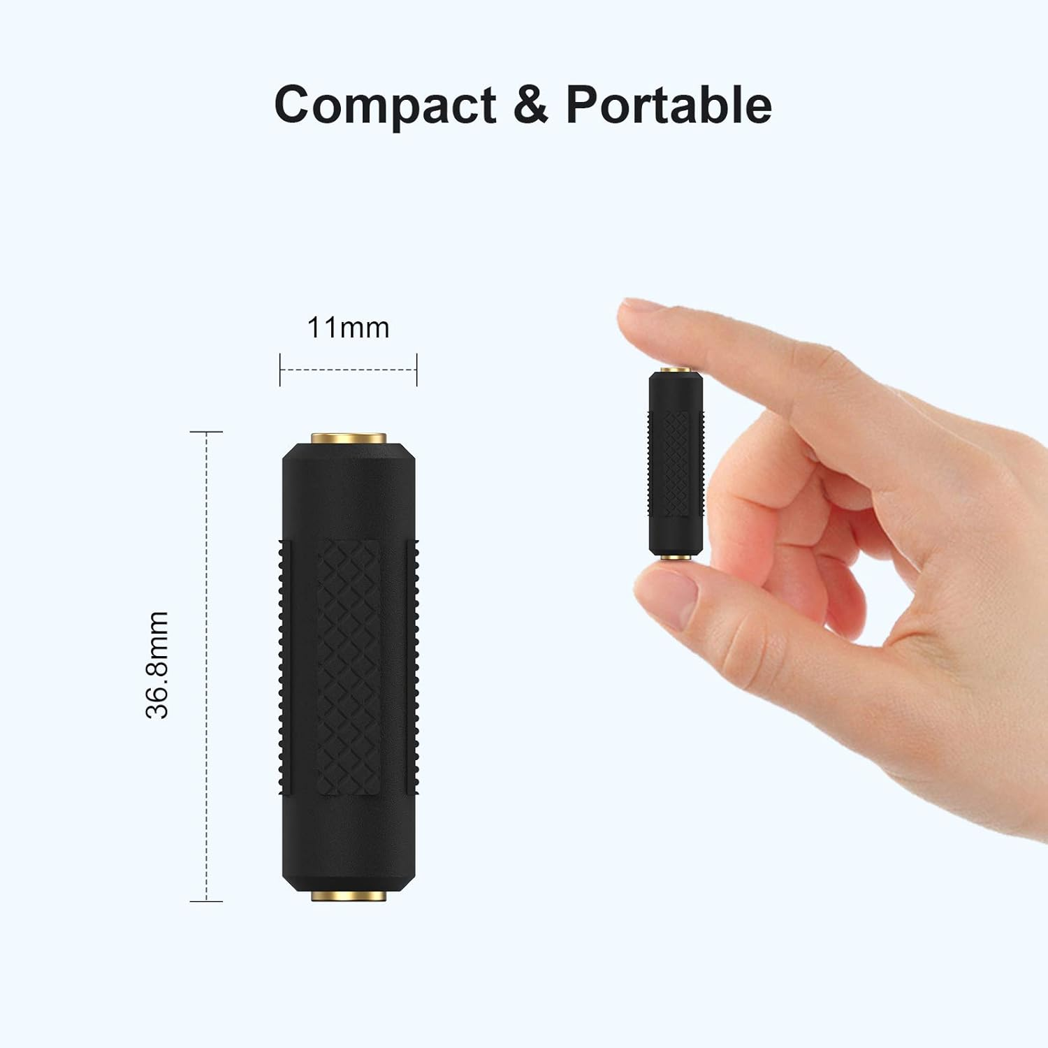 Cablecreation 2 Pack 3.5Mm Stereo Jack to 3.5Mm Female to Female Audio Adapter Coupler Gold Plated for Stereo Cable, Speakers and Headphones image number 5