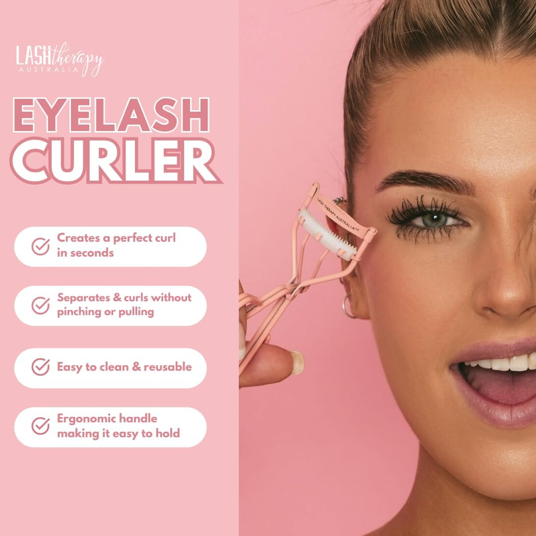 Lash Therapy Australia Eyelash Curler, Eyelash Curlers with Comb, Pink Eye Lash Curler, Gentle & Safe Mascara Curler, Curl Eyelashes & Lash Lift in Seconds image number 1