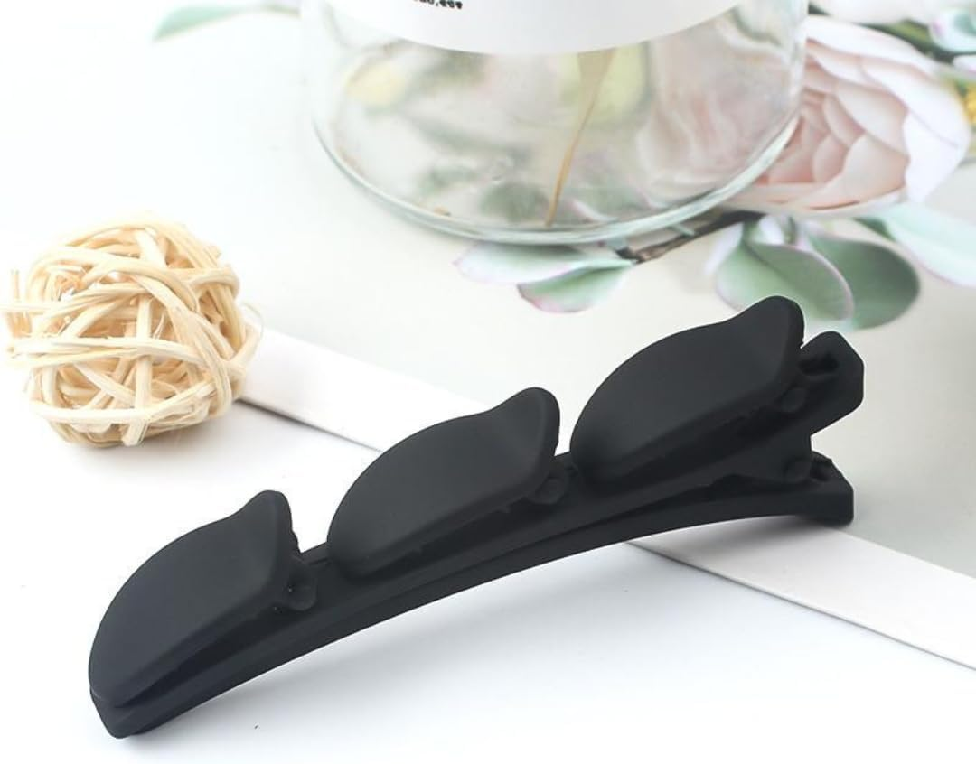 PARENCE. - Set of 2 Long Hair Clips 9.5 Cm - Black - Durable Plastic Hair Clips - Hair Accessories for Women and Girls - Lightweight, Elegant and Practical image number 6