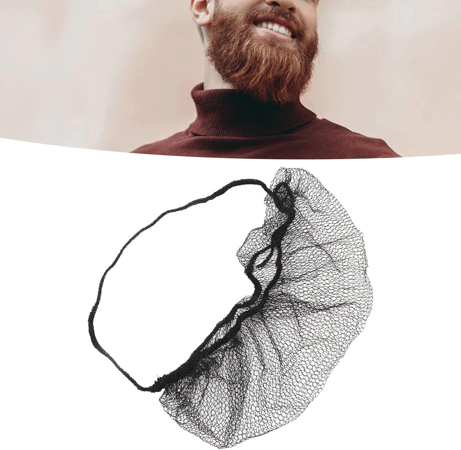 Beard Covers, Dispoable Beard Net 100Pcs for Food Production for Male (Black)