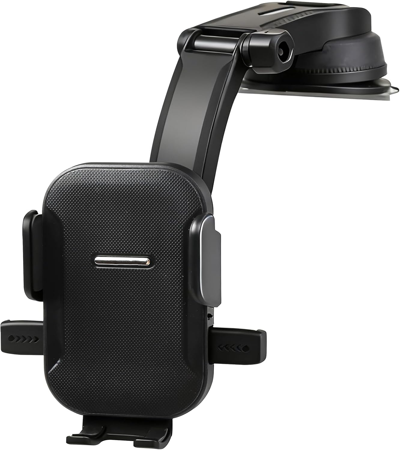 Car Phone Holder with Textured Surface, Stretch - Adjustable Arm, PC + ABS Material, Strong Suction Mount 360&deg; Rotation for Dashboard/Windshield, Compatible with 4.5" - 7" Smartphones (Black) image number 3