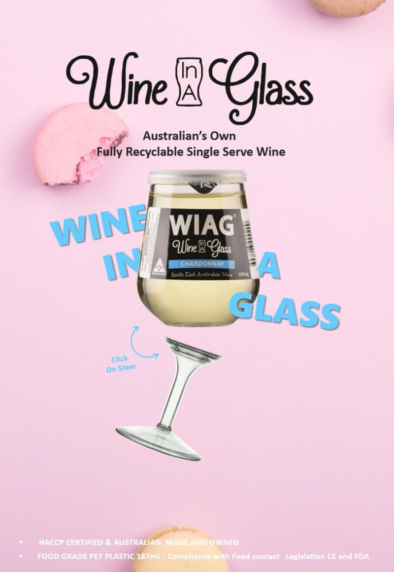 WIAG - Wine in a Glass Wine Chardonnay (24 Pack Stemmed)