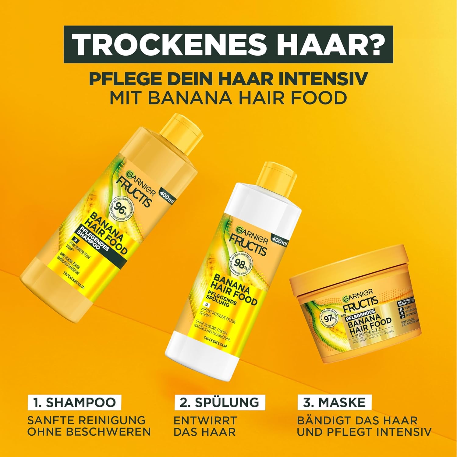 Garnier Fructis Banana Hairfood Routine