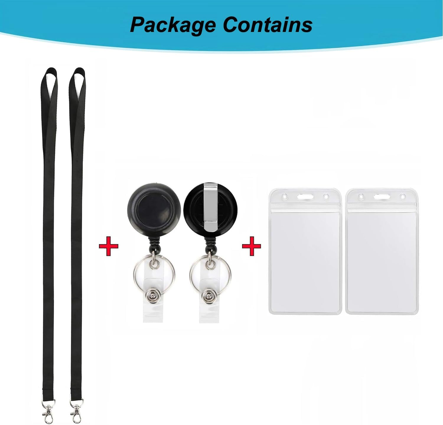 Aieve 2 Pack Retractable Id Badge Holder with Lanyard, Badge Clip Reel Vertical Quick Release and Safety，Retractable Badge Carabiner Reel Clip with Waterproof ID Cards Holders image number 5