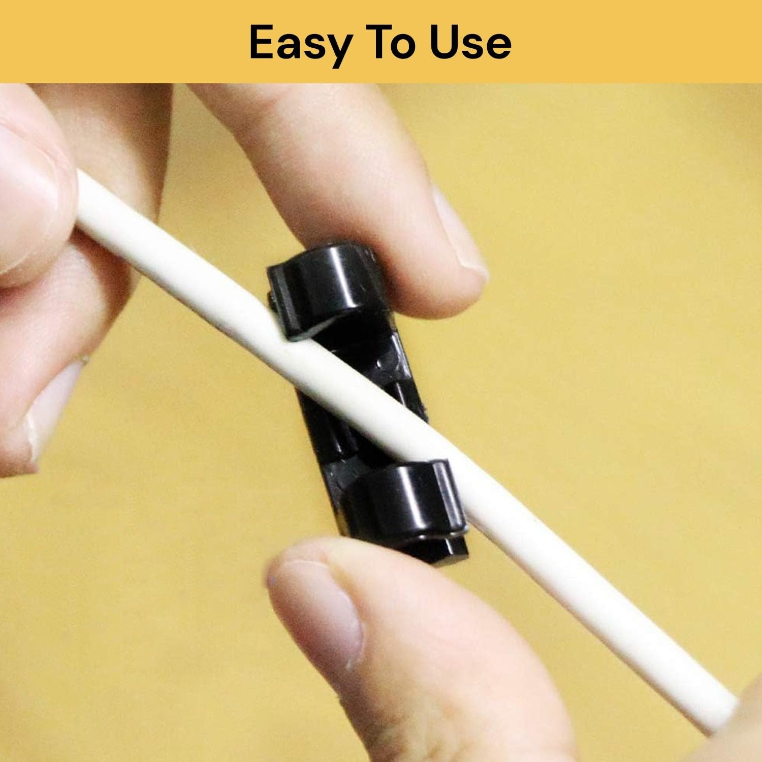 EZONEDEAL Black Cable Clips Cord Management System, for Organizing Cable Cords Home and Office, Self Adhesive Cord Holders Desk Cable Organizer (40 PCS) - 60 Pcs image number 5