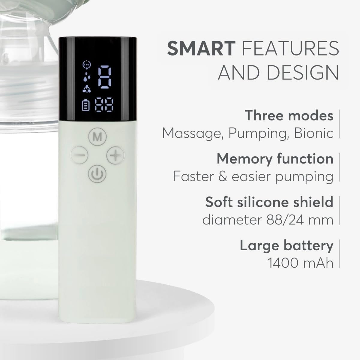 Goneno Double Electric Breast Pumps, RH-338, Painless Breastfeeding Milk Pump, Breastmilk with Adjustable Powerful Suction, Ultra-Quite, Rechargeable Breast Pump with LCD Display- Green - Milk Storage Bag image number 3