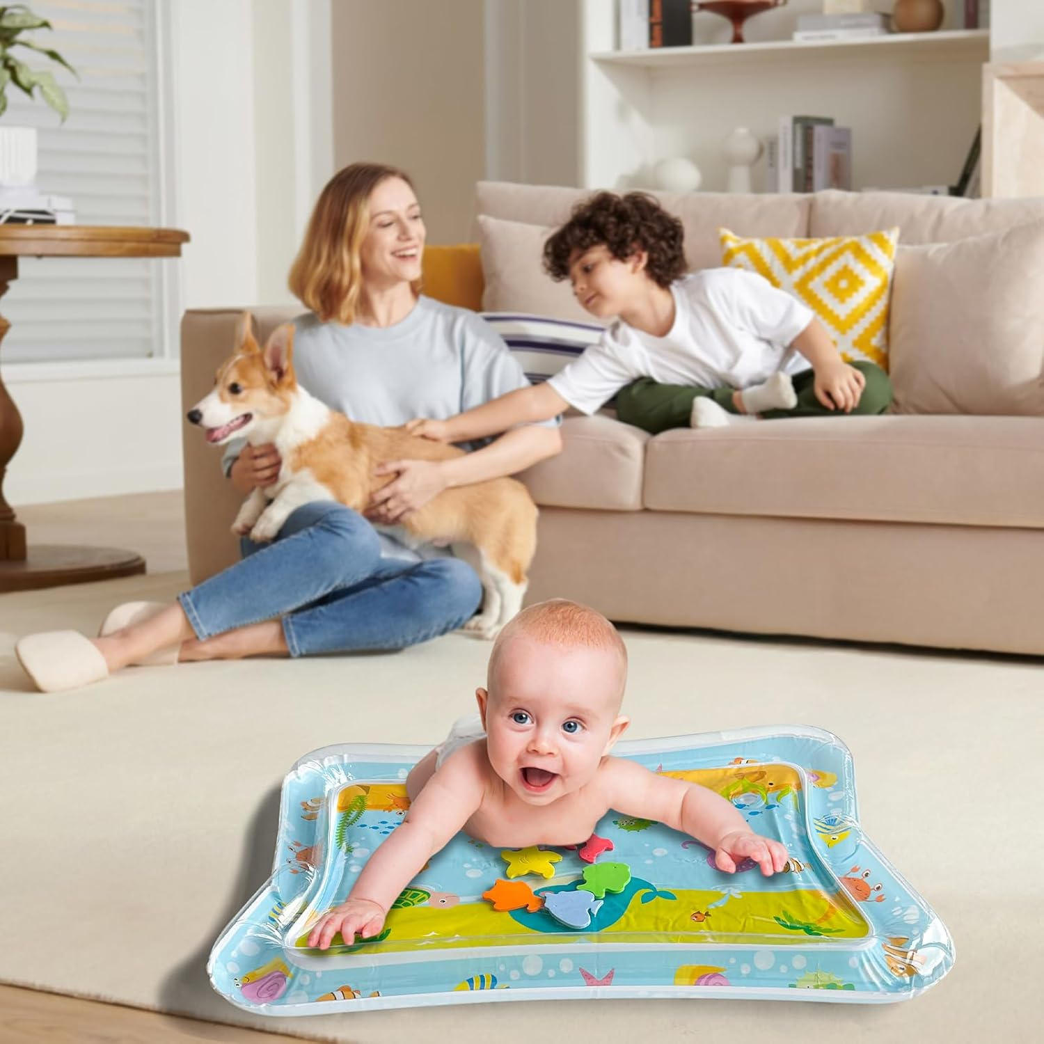 Water Sensory Playmat Cats, Inflatable Cooling Mat for Cats, Sensory Water Playmat Cats Dogs, Thickened Water Play Mat Cat, Summer Play Water Sensor Mat for Small Dogs and Cats (Style 1) image number 5