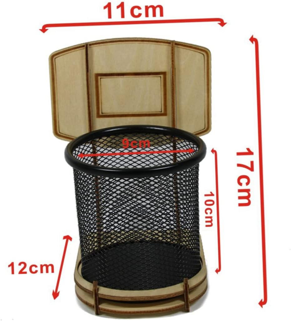 Gogogmee Wooden Basketball Pen Stand Pencil Box DIY Storage Case Detachable Organizer Desk Accessory School Supplies image number 6