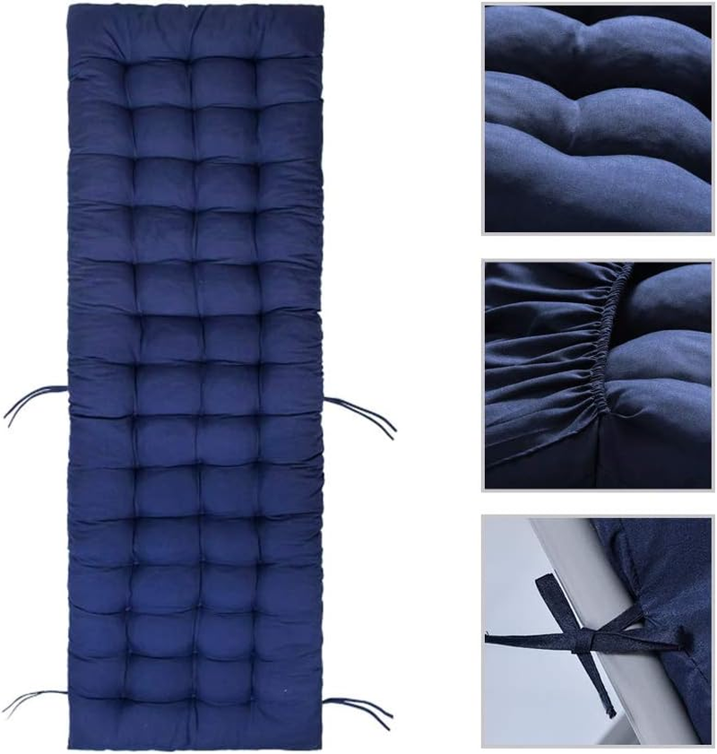 Sun Lounger Cushion, Chaise Lounge Cushion Extended for Outdoor (Dark Blue)