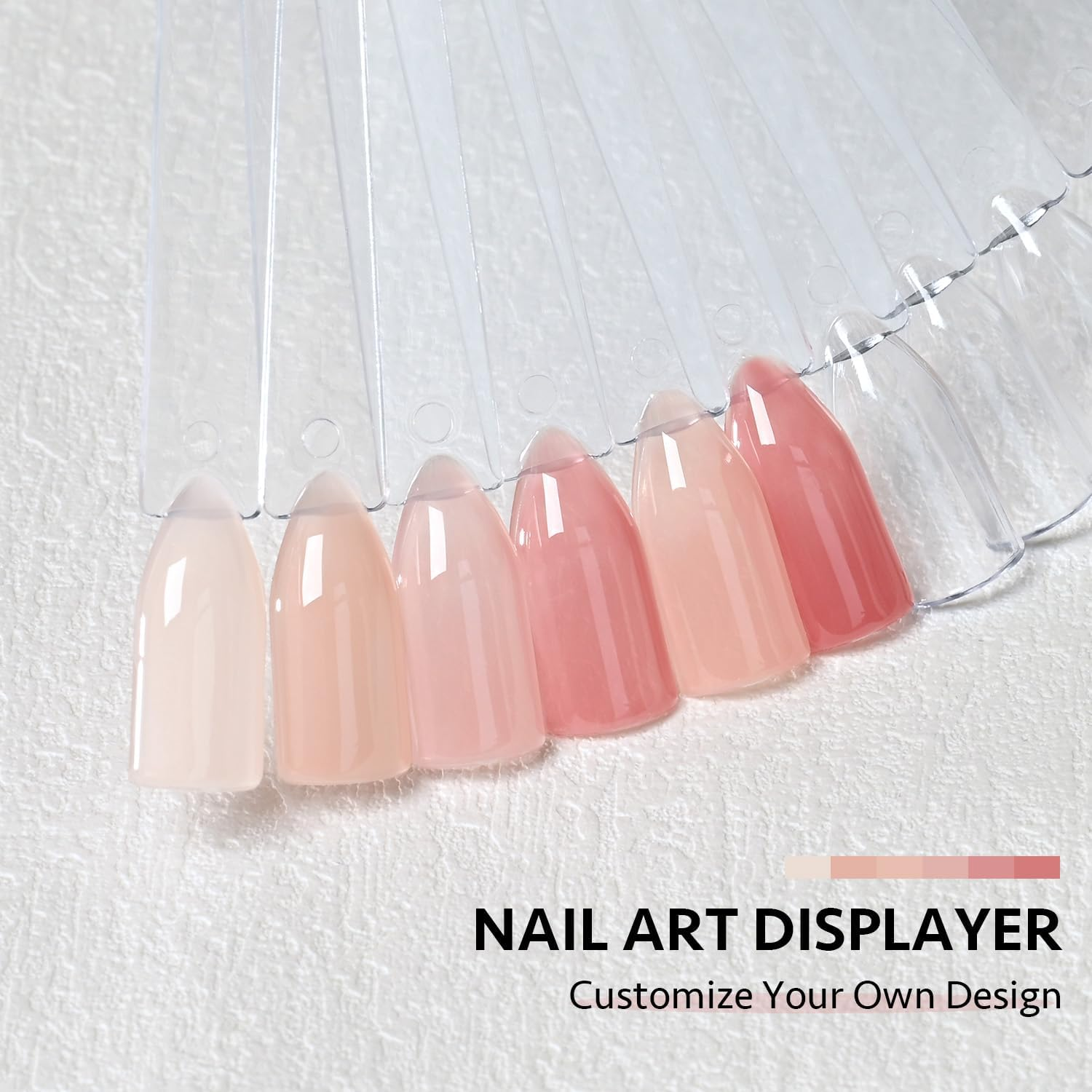 GAOY Clear Nail Swatch Sticks, 50 Pcs Fan-Shaped Nail Color Display with Number Stickers, Sample Swatches for Home or Salon Use image number 4