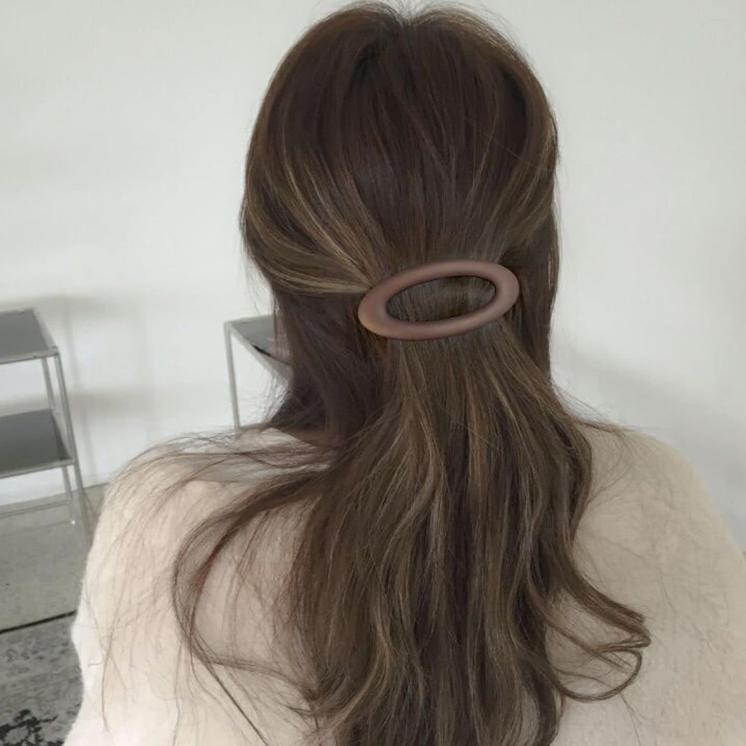 Large Matte Ellipse Barrettes for Thin Hair - Strong Hold Vintage Styling Clips and Accessories, Cute Gifts for Women and Girls image number 4