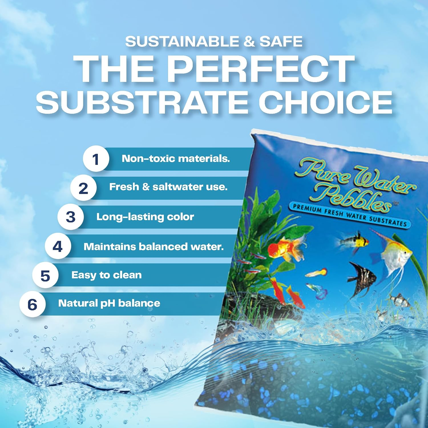 Pure Water Pebbles Midnight Glo Aquarium Gravel - 5 Lbs - Non-Toxic, Colorfast, Vibrant Substrate for Aquariums, Terrariums, Ponds & Crafts image number 6