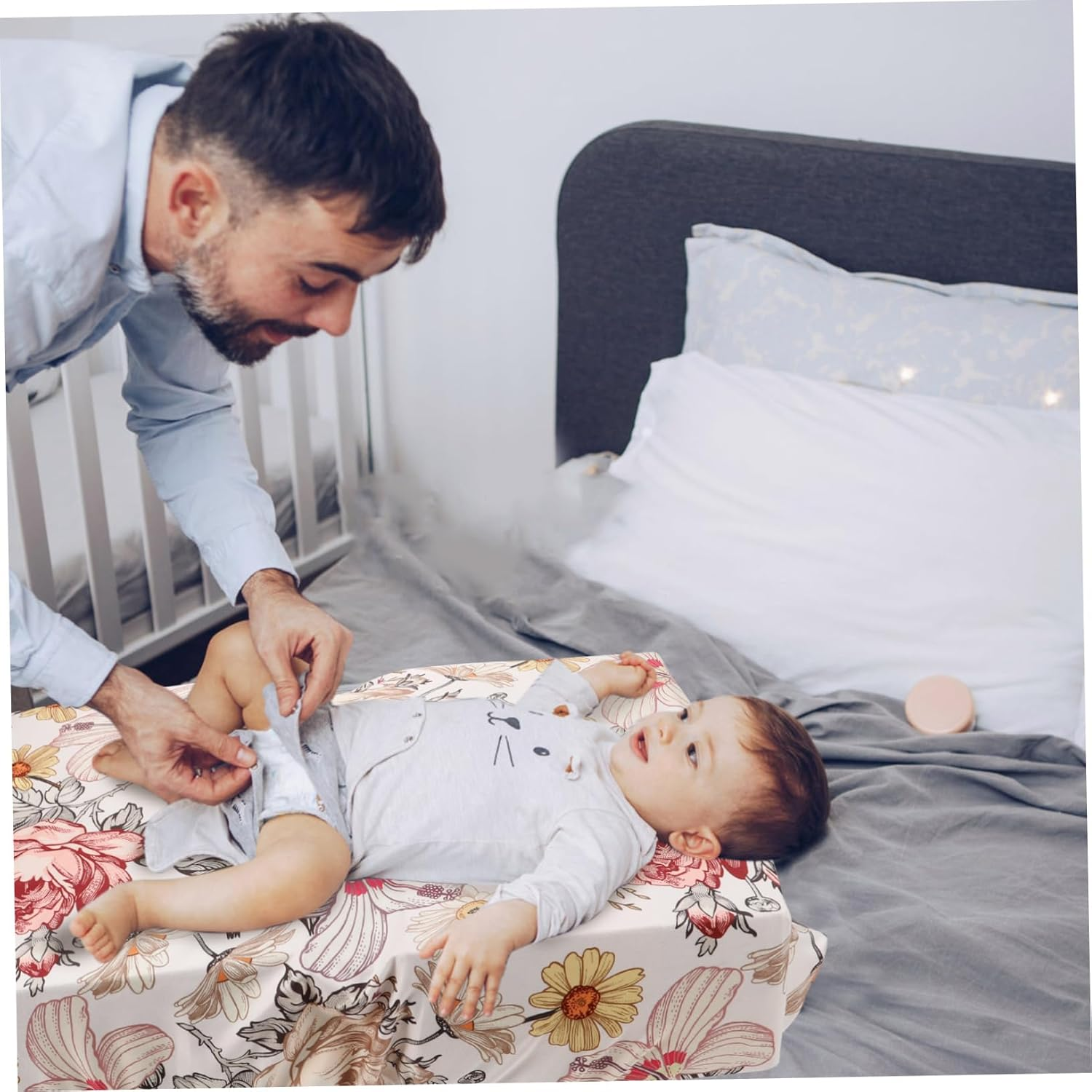 Generic Sheet Changing Table Cover Nappy Wipes Foam Pad Mat Velvet Nappies Decal Dry Small Bin Newborn Pram Kit Basket Decoration Diapers Blended image number 2