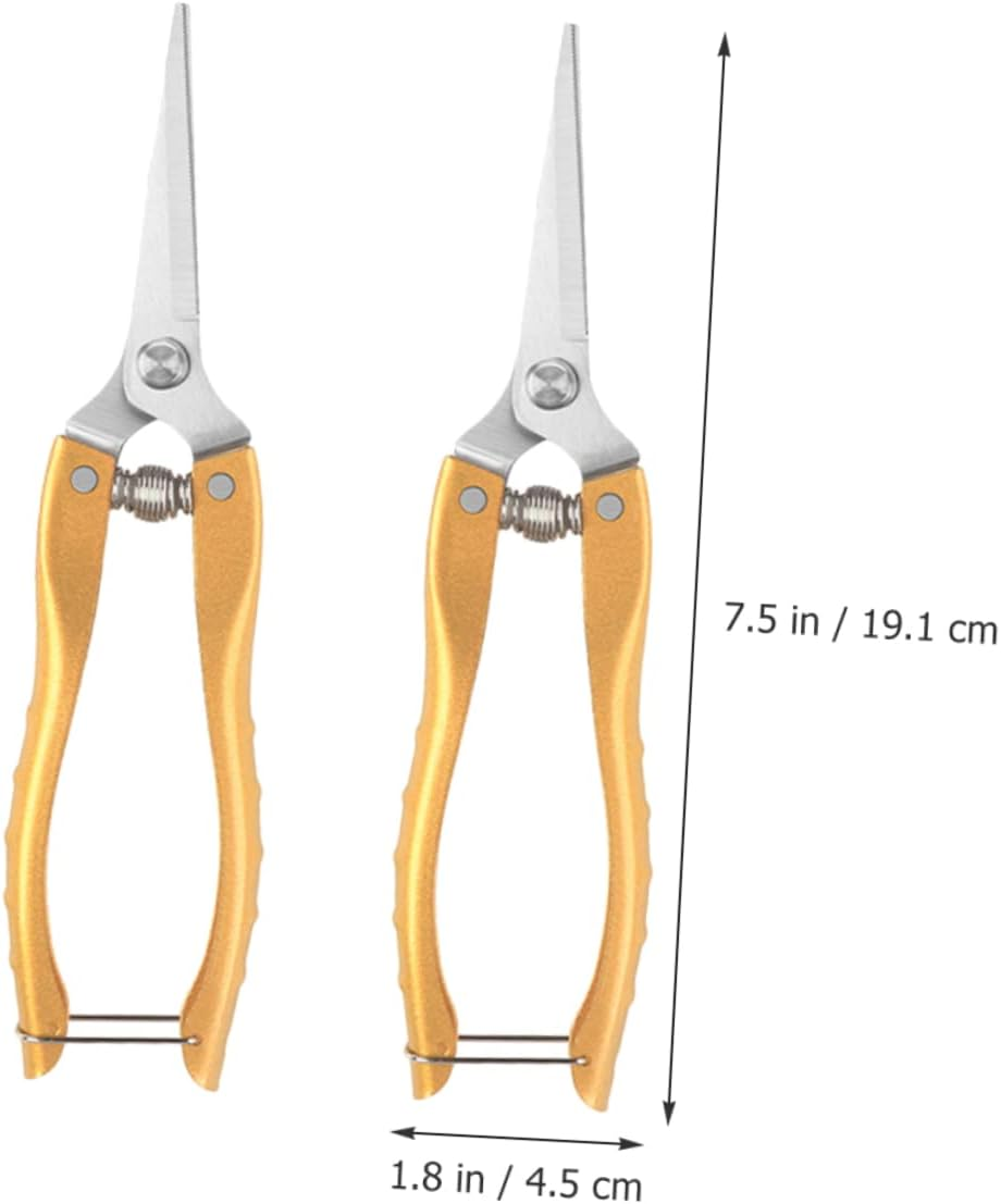 Hoement 2Pcs Garden Pruning Shears Stainless Steel Gardening Scissors for Plant Care for Herb Gardens and Flower Trimming image number 4
