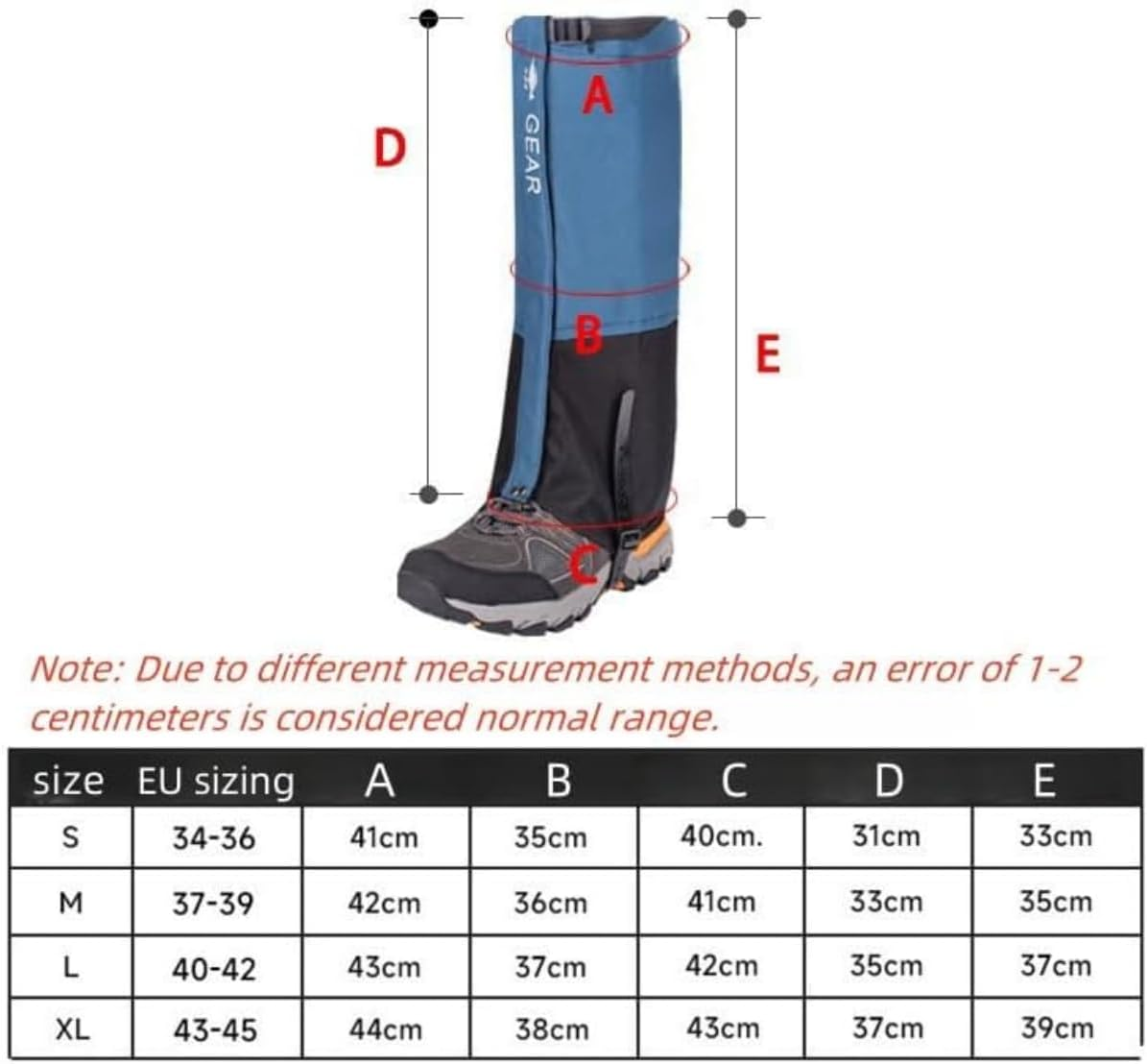 Sand-Proof Boot Gaiters, Leg Hiking Gaiters, Shoe Covers, Lightweight and Adjustable, Waterproof, Hiking, Walking, Hunting, Backpacking, Skiing, Mountaineering, for Men and Women image number 6