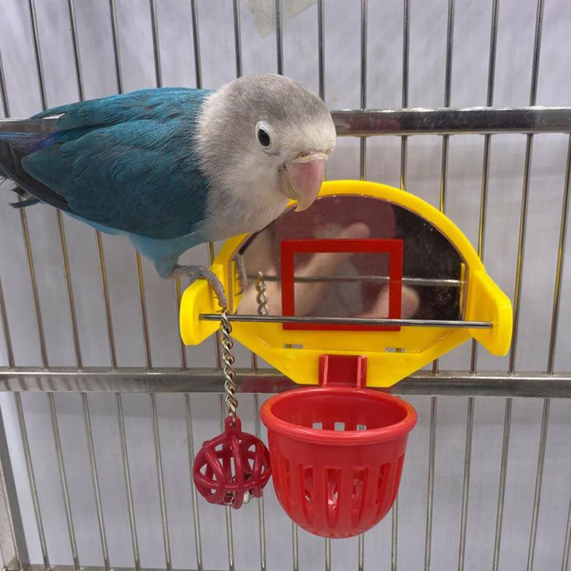 Bird Basketball Toys Parakeet Training Basketball Hoop Pet Chew Toy Cage Accessories, Bird Training Toys image number 4