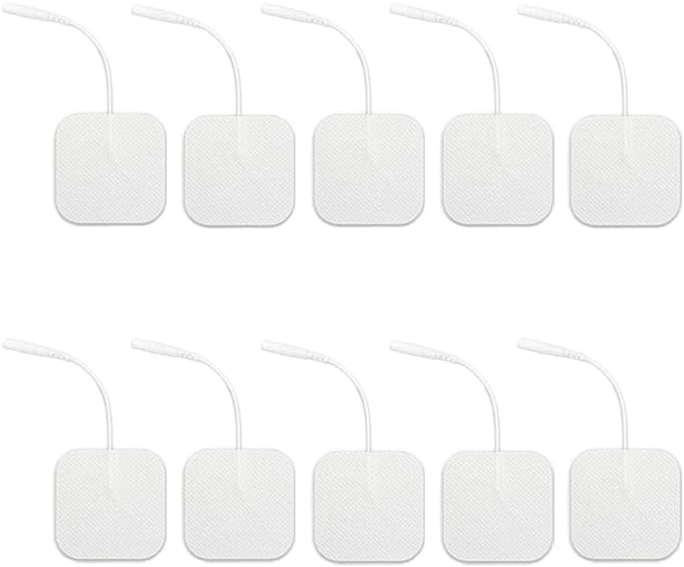 TENS Unit Replacement Pads 10 Pcs, Reusable Self-Adhesive TENS Unit Electrode Pads, 5 * 5Cm, White