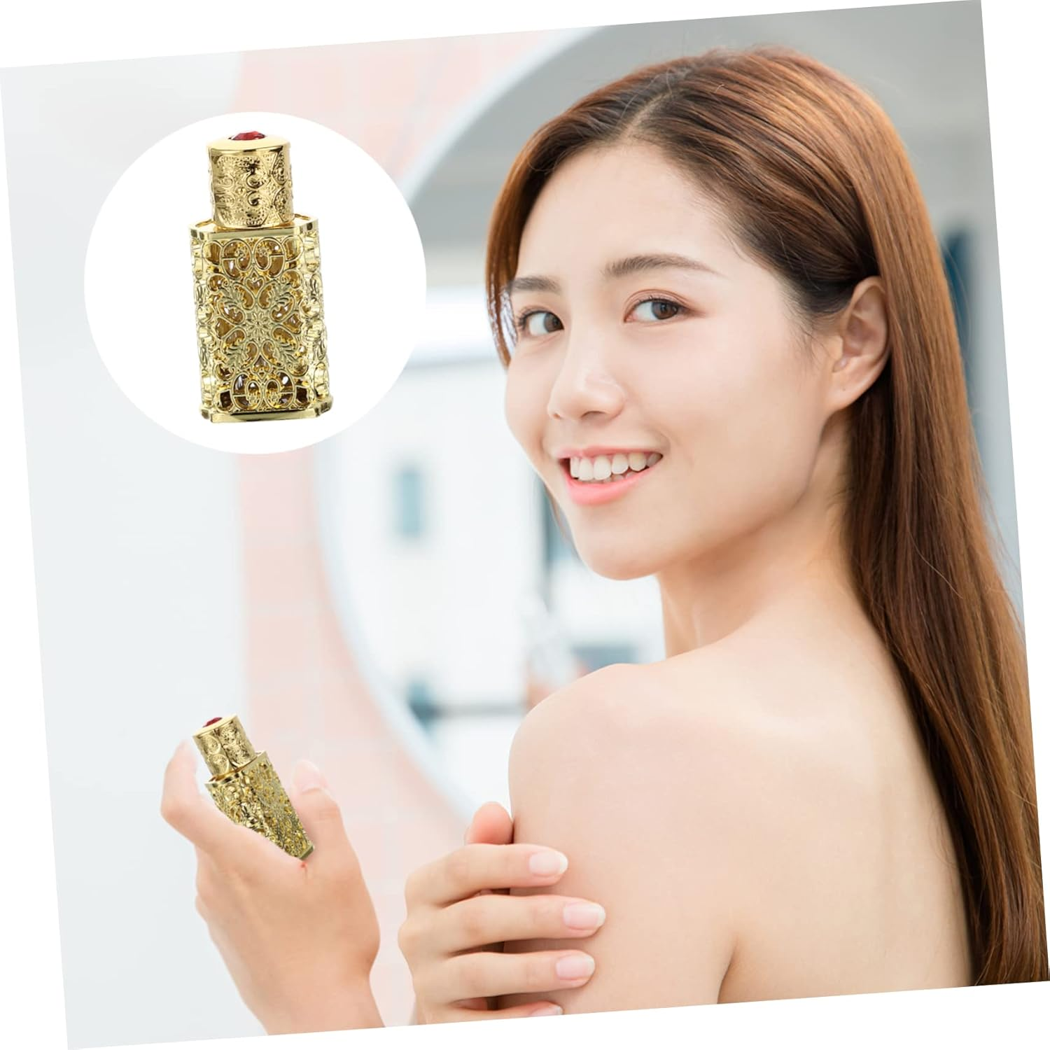 PLAFOPE 3Pcs Leakproof Essential Oil Spray Bottle Perfume Dispenser Metal Glass Travel Bottle image number 4