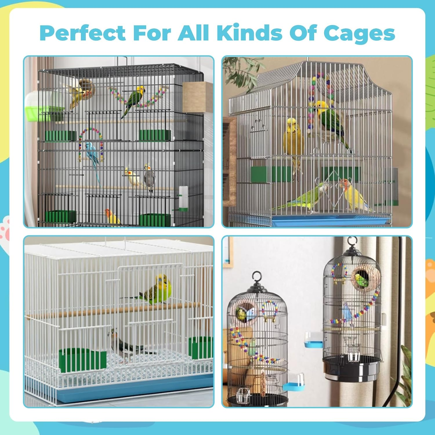 SUSOO 6 PCS Bird Cage Cleaning Kit with Stainless Steel Poop Remover,Brushes,Scraper,Wire Brush,Small Broom and Disposable Gloves,Pet Accessories for Parrot Conure Hamster Rabbit Outdoor Patio image number 5