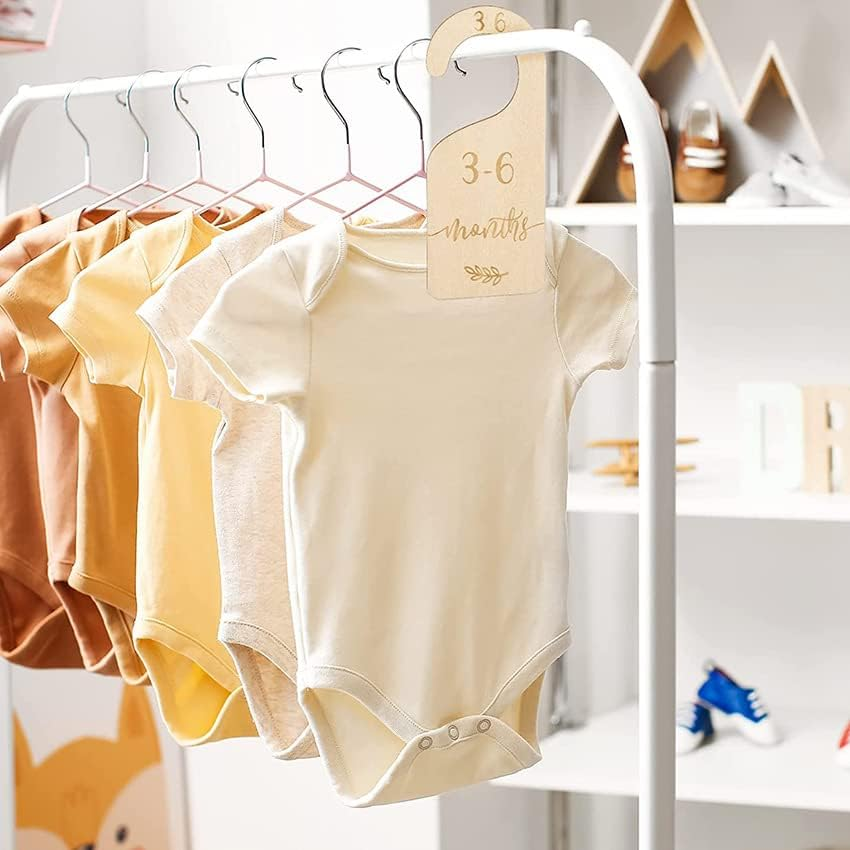7Pcs Baby Wardrobe Size Dividers Baby Nursery Dividers,Wooden Newborn Wardrobe Divider,Baby Closet Divider Wooden Hanger Divider,Wooden Wardrobe Divider Clothes Divider,Baby Wardrobe Size Dividers