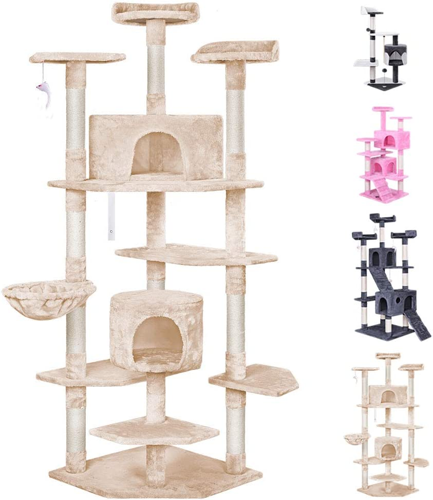 BEASTIE Cat Tree Scratching Post Scratcher Tower Condo House Furniture Wood 203 Black Colour